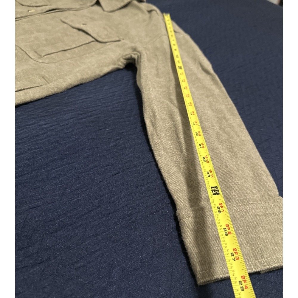 Free People We the Free Size Small Peached Twill Relax Shirt Jacket Green Combo - Picture 13 of 13